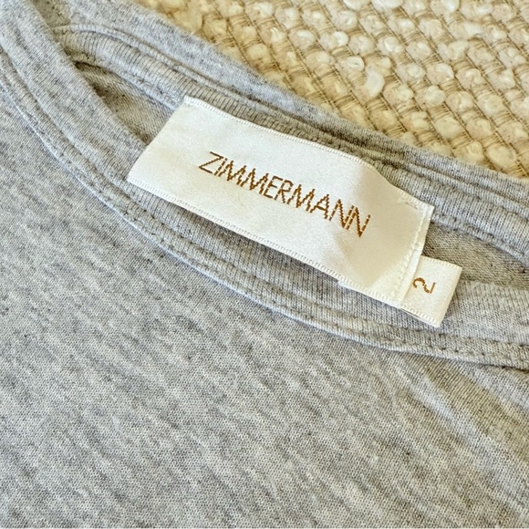 ZIMMERMAN Long Sleeve Jersey Midi Dress Casual Tee Shirt Dress size 2 Medium - Picture 3 of 5